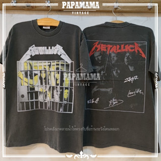 [ METALLICA ] the cage Acid wash Fade ฟอกพิเศษ เฟดเทาสวยเสมอตัว เสื้อวินเทจ เสื้อร๊อค เสื้อวง papamama vintage shirt