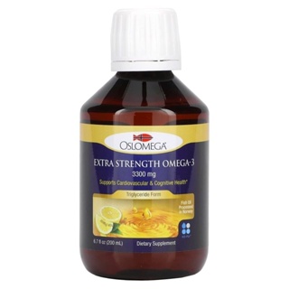 Oslomega Extra Strength Omega 3 Fish Oil Natural Lemon Flavor 3300 mg 6.7 fl oz 200 ml น้ำมันปลา โอเมก้า 3 วิตามิน เด็ก