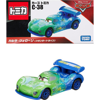 แท้ 100% จากญี่ปุ่น โมเดล ดิสนีย์ คาร์ Takara Tomy Tomica Disney Cars C-38 Carla Velozo (Standard Type) Mini Car