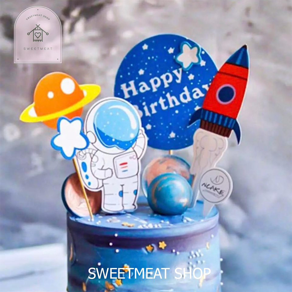 ป้ายHBD นักบินอวกาศ ป้ายปักเค้กวันเกิด แต่งเค้ก 175 348 703 338 181 524 1313 1418 1894 1895 1896 2558 2559 2560