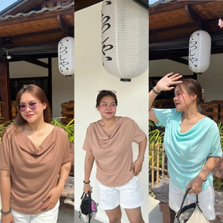 Waffle top 🧵เสื้อคอถ่วงสาวอวบ 6 สีพร้อมส่ง ✅