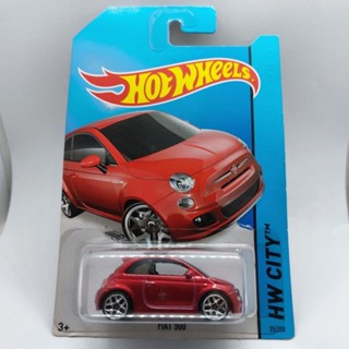 รถเหล็ก Hotwheels FIAT 500 สีแดง (ib39)