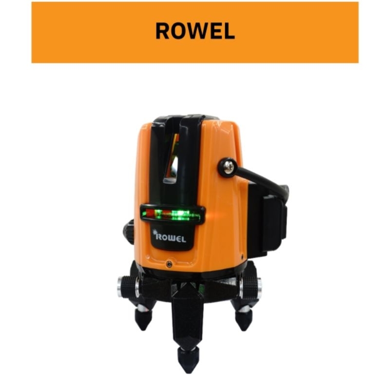 ROWEL เครื่องวัดระดับเลเซอร์  5 เส้น แสงสีเขียว พร้อมขาตั้ง 1.2เมตรและอุปกรณ์ครบชุด