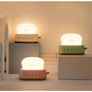 LED ขนมปัง Maker Night Light USB ชาร์จ Dimming Toast โคมไฟห้องนอนเด็กเกมส์จับเวลา Sleeping โคมไฟสนุกสวิทช์ Mood Light