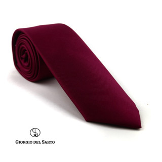 Giorgio Del Sarto Necktie 8.5 cm Red with Fabric Texture เนคไทสีแดงมีเท็กเจอร์