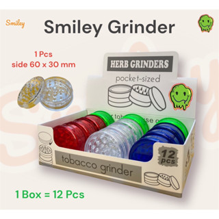 Smiley Grinder พลาสติก เครื่องบดสมุนไพร ที่บดสมุนไพร อุปกรณ์สายเขียว ขนาด 60 mm