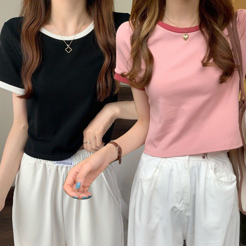 เสื้อยืดแฟชั่นผู้หญิง รูปแบบใหม่แฟชั่นมาแรง เสื้อสไตล์เกาหลีหน้าร้อนทผ้านุ่มใส่สบาย