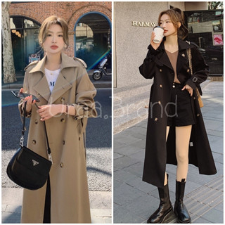 2 สี (พร้อมส่ง) เสื้อโค้ท เทรนช์โค้ท โค้ท รุ่น โค้ทยาว พร้อมเข็มขัด Woodiie Trench Coat