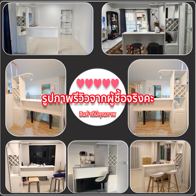 five furnitures เคาน์เตอร์บาร์ เคาน์เตอร์บาร์หรูหรา ตู้สามารถปรับซ้ายขวาได้ ขนาด: 157*180*30 ซม.(เฉพาะโต๊ะเท่านั้น) - รูปที่ 6