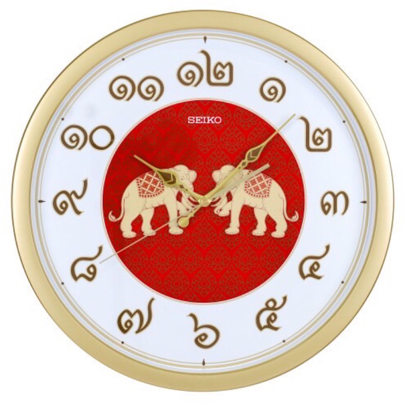 SEIKO CLOCKS นาฬิกาแขวนไชโก้ 14นิว  ไซโก้เลขไทย นาฬิกาแขวนผนัง รุ่น PGA020G  ไซโก้ช้างไทย