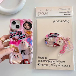 🎁ส่งของขวัญ🎁เคสไอโฟน 14 Pro Max 13 12 11 เคส for เคสไอโฟน11 แมว น่ารัก iPhone13 พกง่ายๆ การป้องกันการตก Case