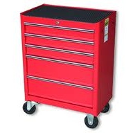 DEEN NO.DNX2205AR 5 Drawer Roller Cabinet Red w/4 PVC Caster Factory Gear By Gear Garage