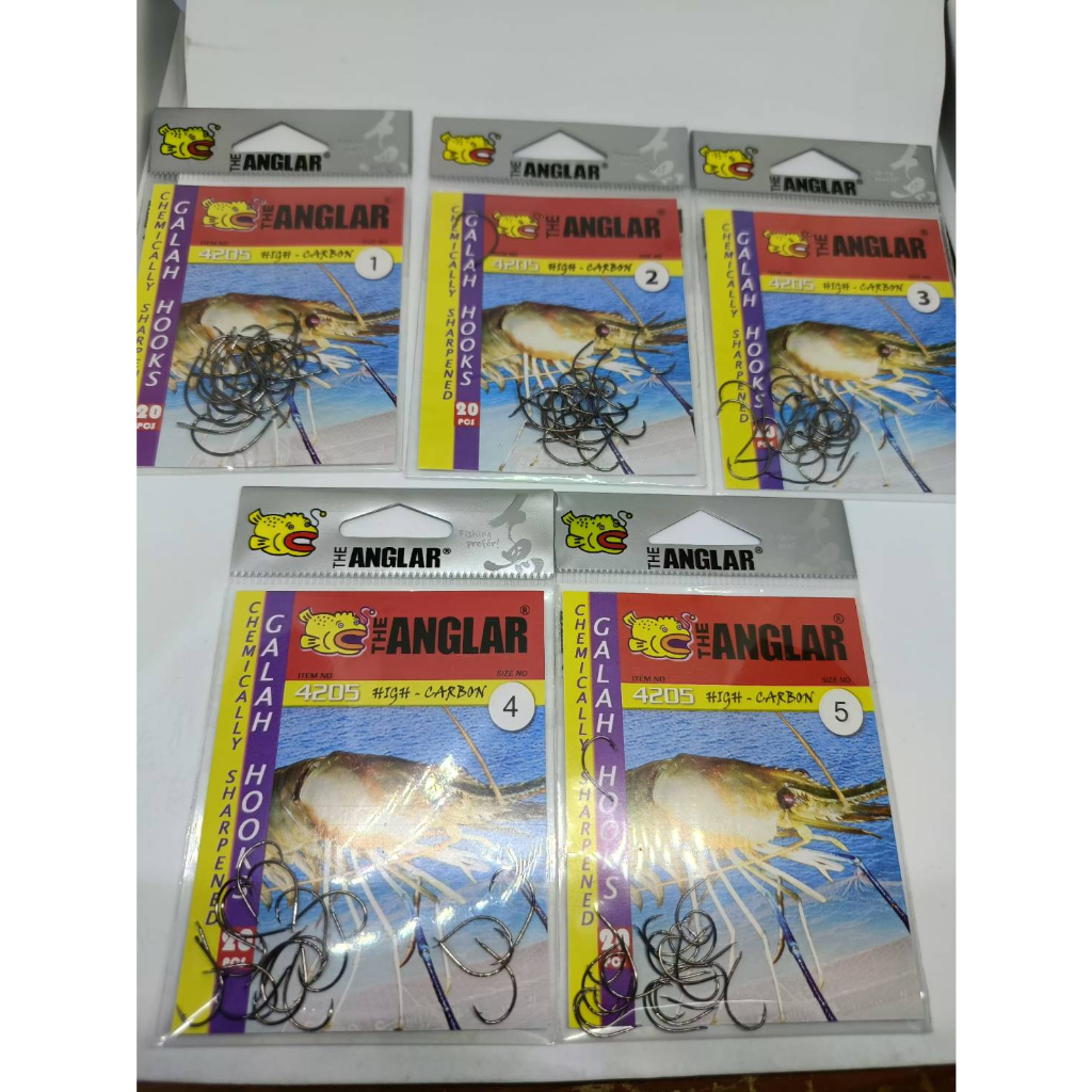 ตะขอเบ็ตตกกุ้งแม่น้ำแบบแบนคาร์บอนสุง 4205(THE ANGLAR GALAH HOOKS )