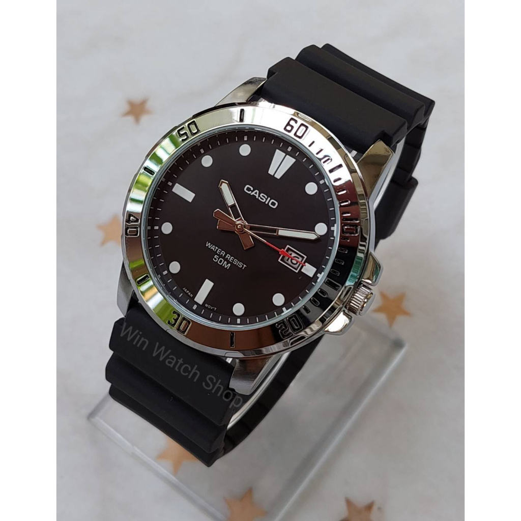 นาฬิกา Casio แท้100% รุ่น MTP-VD01-1E นาฬิกาผู้ชาย สายเรซิ่น รุ่นใหม่ล่าสุด -ของแท้ 100% รับประกันสิ