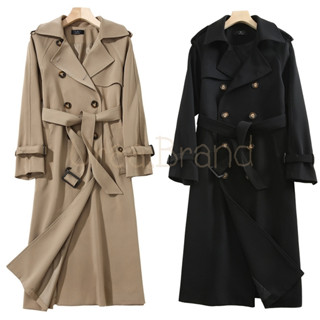 2 สี (พร้อมส่ง) เสื้อโค้ท เทรนช์โค้ท โค้ท รุ่น โค้ทยาว พร้อมเข็มขัด BK&amp;BR Trench Coat