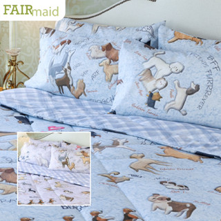 FAIRmaid เซ็ทเครื่องนอน(6/4ชิ้น) Dogchestra สำหรับเตียงขนาด 6/5/3.5ฟุต(ผ้าปู ผ้านวมเย็บติด ปลอกหมอนและปลอกหมอนข้าง)