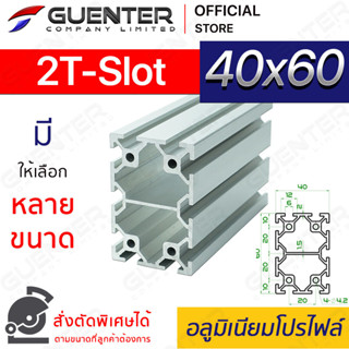 อลูมิเนียมโปรไฟล์ 40x60 2T-Slot มีหลายขนาด (สั่งตัดได้) ยาวสุด 1 เมตร สินค้ามาตรฐาน คุณภาพดี ราคาถูกสุด!!!