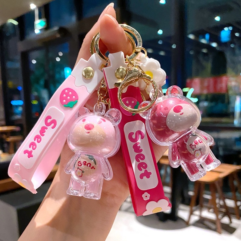 FS พวงกุญแจ YS148 พวงกุญแจตุ๊กตาหมี สตอเบอร์รี่น่ารัก หมีแพนด้า ห้อยกระเป๋า ห้อยกุญแจ เป็นของขวัญน่ารักๆ พร้อมส่ง