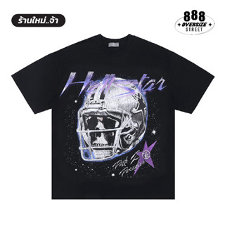 เสื้อยืดผู้ชายโอเวอร์ไซส์ เสื้อ Hell Star เกาหลี สตรีท