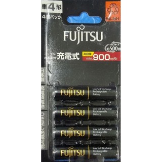 ถ่านชาร์จ Fujitsu AAA min 900 mAh 1.2V แพค 4 ก้อน made in Japan