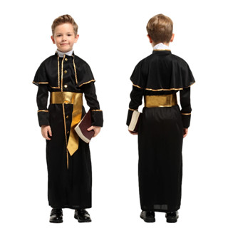 ชุดบาทหลวง สำหรับเด็ก ชุดนักบวช ชุดแฟนซีเด็ก บาทหลวง นักบวช ฮาโลวีน Priest Boy Fancy Costume Halloween