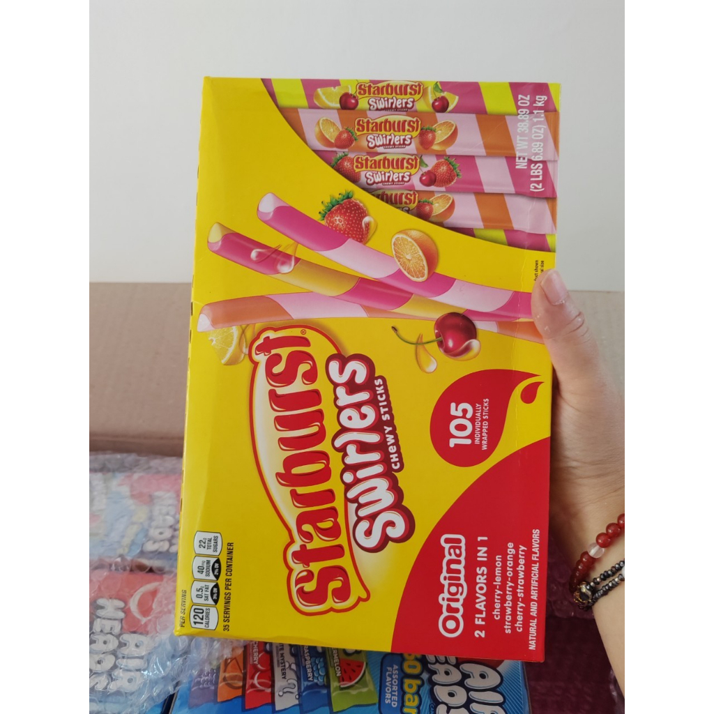 พร้อมส่ง ขนมUSA ยี่ห้อ starburst strawberry gum