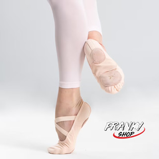 [พร้อมส่ง] รองเท้าบัลเลต์ผ้าแคนวาสเนื้อยืดพื้นรองเท้าแยกส่วน Stretch Canvas Split-Sole Demi-Pointe Ballet Shoes