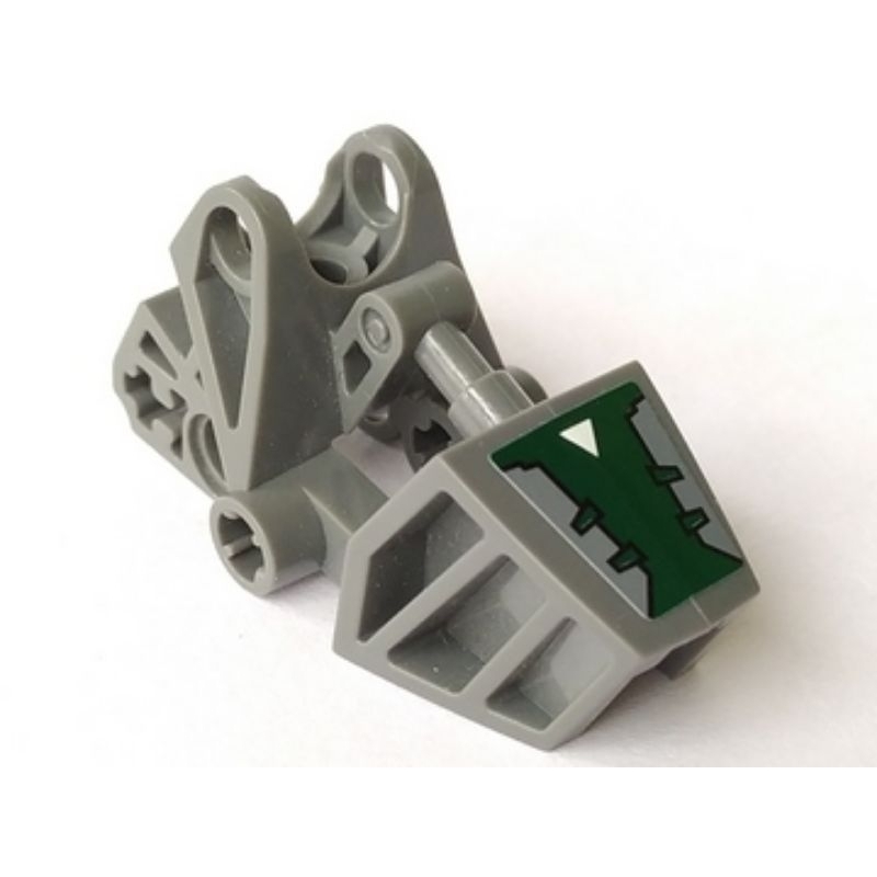 Part Lego 32475pb01 Bionicle Foot w/BallJointSocket 3 x 6 x 2 1/3 w/DarkGreenCover&WhiteTrianglePatt