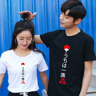 เสื้อยืดใหม่ เสื้อยืดนารูโตะ Uchiha แขนสั้นพิมพ์ลาย,เสื้อทรงหลวมสำหรับทุกเพศฤดูร้อน