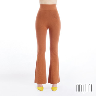 [MILIN] Racy Pants High-waisted fit and flared knitted pants กางเกงเอวสูงทอนิตติ้งทรงเข้ารูปและปลายขาบาน