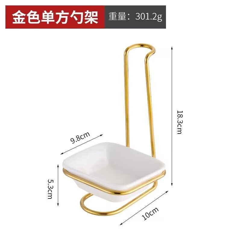 ที่วางทัพพี ขาตั้งวางทัพพี ที่วางกระบวย ที่วางช้อน แสตนเลส พร้อมจานรอง เปลี่ยนล้างได้ ไม่เกะกะ สินค้าสวยงาม พร้อมส่ง - รูปที่ 6