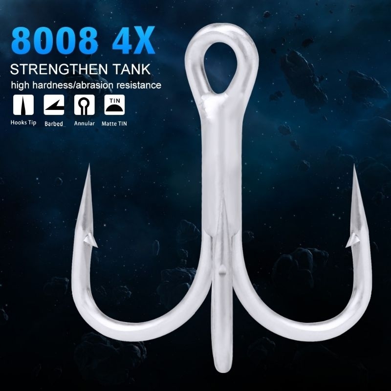 เบ็ด 3 ทาง ความแข็ง 4X เบอร์ 6#,4#,2#,1#,1/O