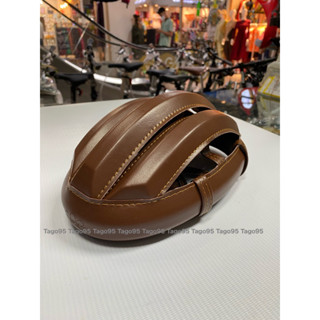 หมวกจักรยานหนังวินเทจ Vintage Leather Helmet พับได้ Made in Thailand