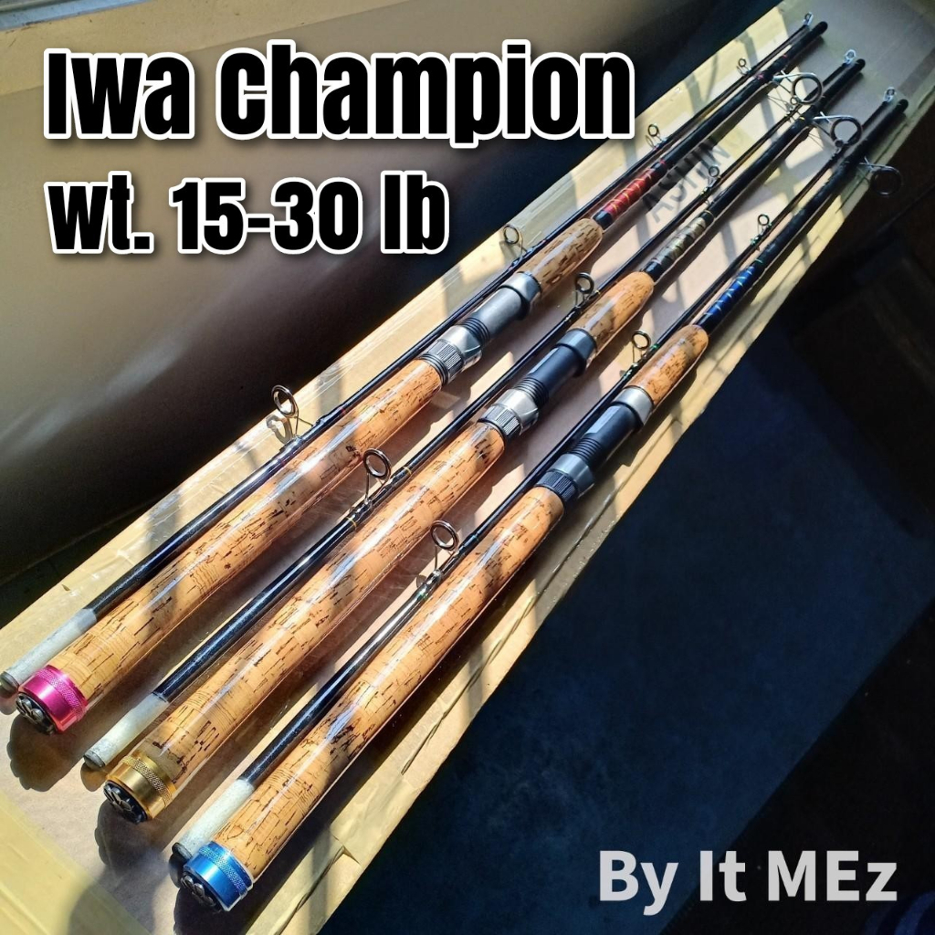 ของแท้ ราคาถูก คันเบ็ดตกปลา Iwa Champion คันสปิน 2 ท่อน Line wt. 15-30 lb Lure wt : 80-120 g เป็นที่นิยม Spinning