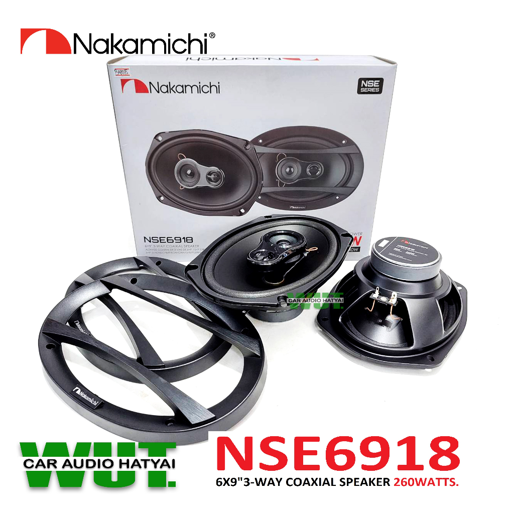 Nakamichi เครื่องเสียงรถยนต์ ลำโพงเสียงกลางแหลม 6x9 นิ้ว 3ทาง 3Way (แกนร่วม) 260วัตต์ Nakamichi รุ่น