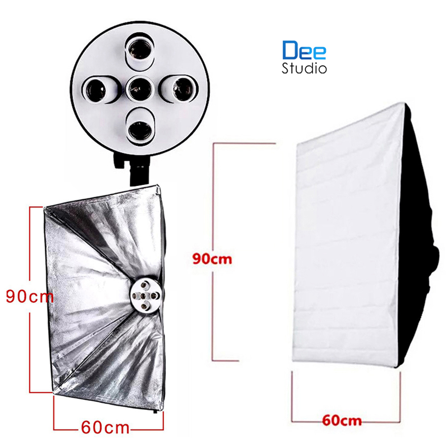 กล่องใส่ Softbox 60cm*90cm + 5 in 1 E27 ที่วางหัวโคมไฟ Softbox 60cm*90cm + 5 in 1 E27 Socket Lamp He