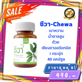 ชีวา CHEWA ผักเชียงดาแคปซูล (1 กระปุก 40แคปซูล) ผักเชียงดา ลดเบาหวาน ผักเชียงดา