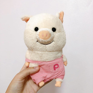 🛒 ตุ๊กตาหมู Pu-ton pig Japan ใส่ชุดฮูท Size กลาง เอี๊ยมชมพู ตัวที่ 2 🇯🇵