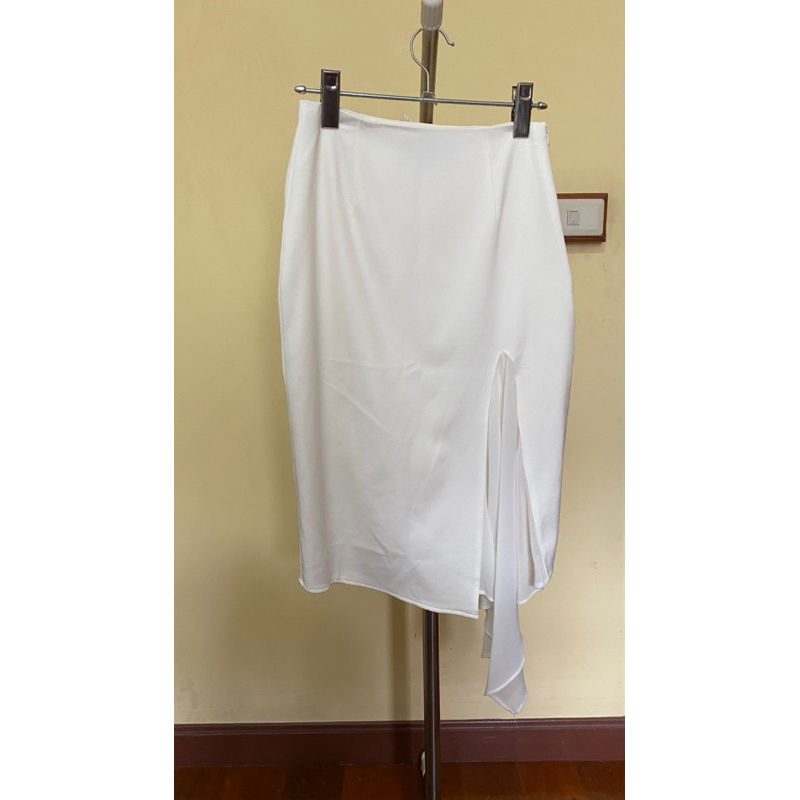 Pomelo Draped Pencil Skirt - White