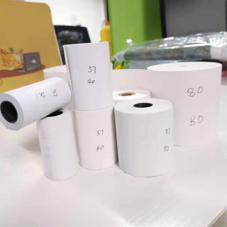 【จัดส่งฟรี】57x50 mm 65gsm แพ็ค 100 ม้วน กระดาษความร้อน กระดาษใบเสร็จ ขนาด thermal paper กระดาษพิมพ์ความร้อน