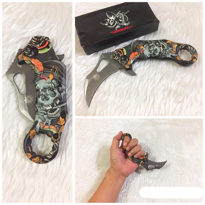Karambit Knife X73 มีดพก มีดเดินป่า  มีดควง มีดคารัมบิต การตั้งแค้มป์ และการเดินป่า มีดอเนกประสงค์