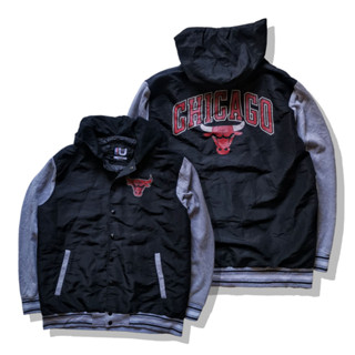 NBA X Chicago Bulls Hooded Varsity Jacket รอบอก 47”