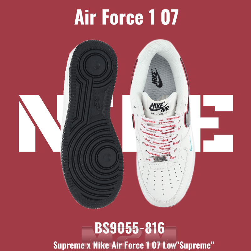 M2M👉 Nike Air Force 1 07 Low"Supreme" รองเท้าผ้าใบลำลอง BS9055-816