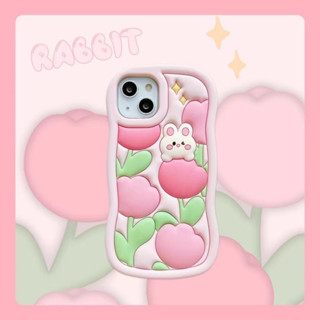 ✨ส่งของขวัญ✨เคสไอโฟน 14 Pro Max 13 12 11 เคส for เคสไอโฟน11 ทิวลิป วัสดุซิลิโคนอ่อนนุ่ม พกง่ายๆ การป้องกันการตก Case