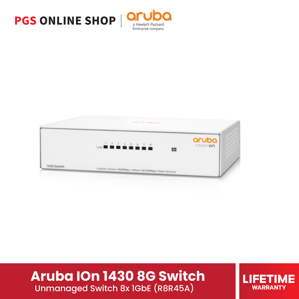 Aruba Instant On 1430 (R8R45A) 8G Switch 8 Ports 10/100/1000Base-TX (เน็ตเวิร์กสวิตซ์)