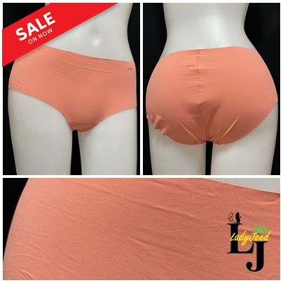 B23-b028(B7b034-086)กางเกงในบิกินนี่แบบไร้ขอบ สีส้มอิฐนมๆ L/XL เอว 30 ยืดได้ 48 นิ้ว ผ้านิ่มลื่นยืดไ