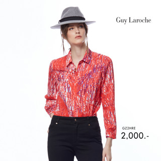 Guy Laroche เสื้อผู้หญิง เสื้อ﻿เชิ้ตผู้﻿หญิง  เสื้อเชิ๊ตแขนยาวสีแดง (GZ2HRE)