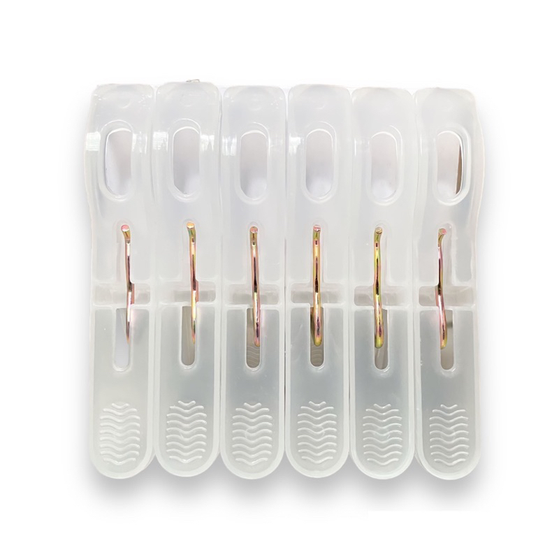 กิ๊บหนีบผ้าตัวใหญ่ สไตล์มินิมอล (แพ็ค 6 ชิ้น) ที่หนีบผ้า คลิปหนีบผ้า - รูปที่ 2