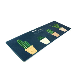 Door mat พรมเช็ดเท้า ลายแคคตัส สีดำ Cactus Black 44x120x2 cm S191910A