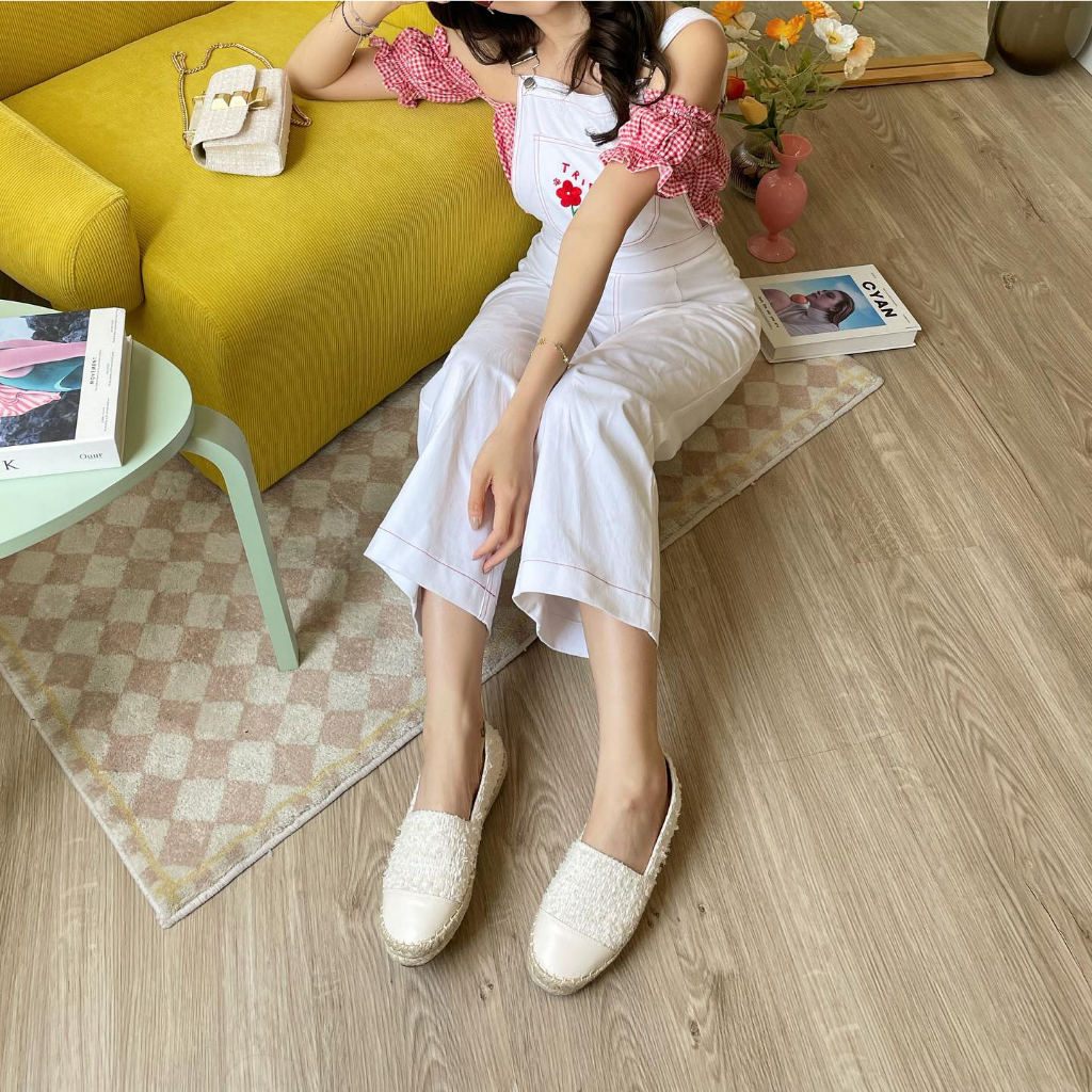MINX รุ่น Chloe tweed extra soft รองเท้าพื้นสาน พื้นนุ่ม ลายผ้าลิมิเตด minxshoes